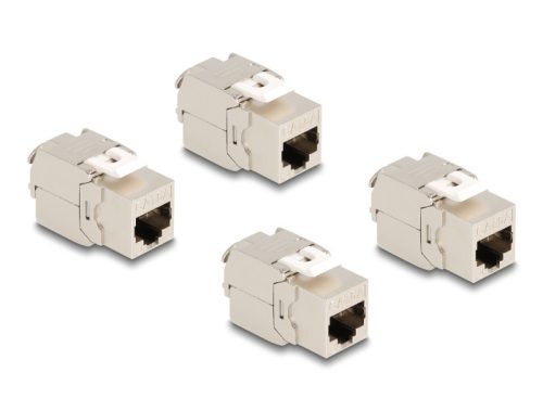 Delock Keystone modul, RJ45-aljzat Cat.6A STP 4 db.-os