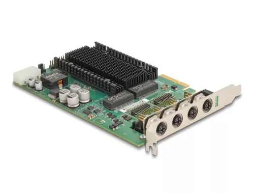 Delock PCI Express x4 kártya - 4 x M12 Gigabit LAN PoE+ (DL-86054)