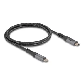   Delock USB 40 Gbps adat és gyorstöltő koax kábel 1 m hosszú, 8K 60 Hz USB PD 3.1 bővített tápszélesség 240 W (DL-86067)