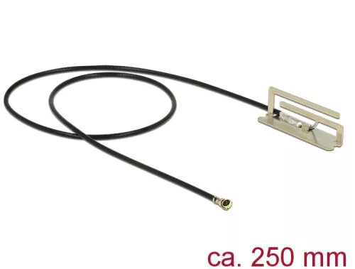 Delock WLAN antenna MHF IV/ HSC MXHP32 802.11 ac/a/h/b/g/n PIFA 1,6 dBi 250 mm belső (DL-86217)