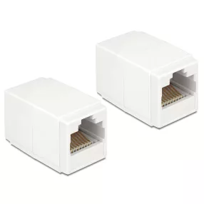   Delock Adapter, RJ45-aljzat > RJ45-aljzat, Cat.6 UTP kompakt fehér (DL-86249)