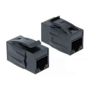   Delock Keystone modul, RJ45-aljzat > RJ45-aljzat, Cat.6A UTP, fekete (DL-86298)