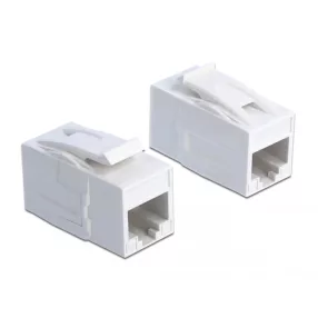   Delock Keystone modul, RJ45-aljzat > RJ45-aljzat, Cat.6A UTP, fehér (DL-86299)