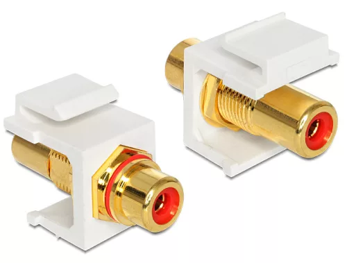 Delock Keystone modul RCA anya > RCA anya, aranyozott csatlakozó, piros (DL-86308)