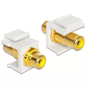   Delock Keystone modul RCA anya > RCA anya, aranyozott csatlakozó, sárga (DL-86309)