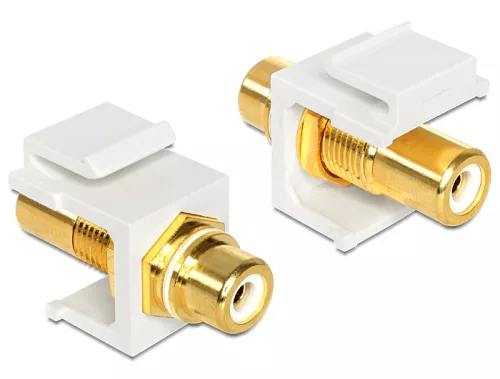 Delock Keystone RCA anya > RCA anya, aranyozott csatlakozó, fehér (DL-86310)