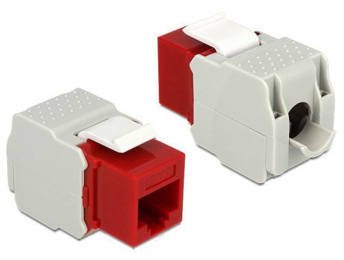 Delock Keystone modul RJ45 anya > LSA Cat.6 UTP piros
