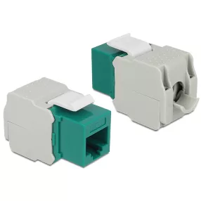   Delock Keystone modul zöld színű RJ45 aljzat - LSA CAT.6 UTP csatlakozókkal (DL-86349)