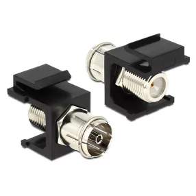   Delock Keystone modul IEC anya > F anya, fekete (DL-86352)