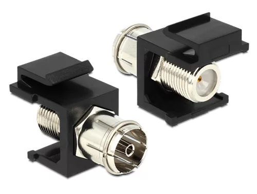 Delock Keystone modul IEC anya > F anya, fekete (DL-86352)