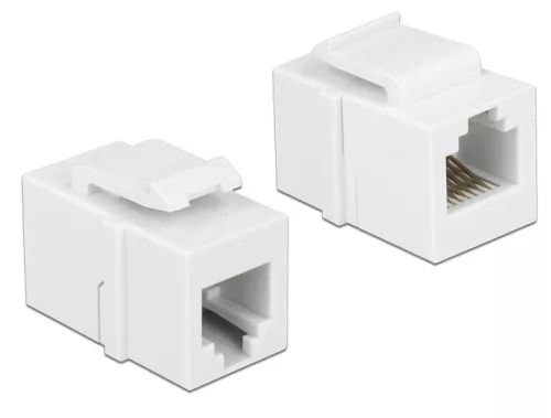 DELOCK Keystone modul RJ12 anya > RJ12 anya CAT.3 fehér (DL-86380)