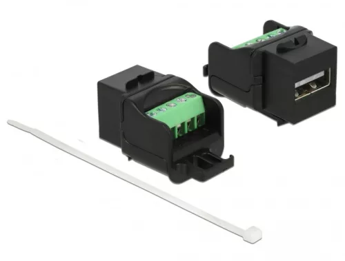 Delock Keystone modul USB 2.0 A anya sorkapocs modul, fekete (DL-86386)