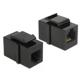   Delock Keystone modul RJ12 anya > RJ12 anya Cat.3 fekete (DL-86390)