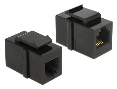 Delock Keystone modul RJ12 anya > RJ12 anya Cat.3 fekete