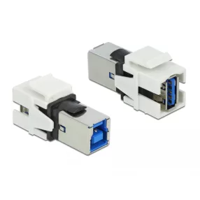   Delock Keystone modul, USB 3.0 A-csatlakozóhüvely > USB 3.0 B-csatlakozóhüvely, fehér (DL-86394)