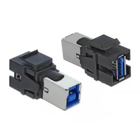   Delock Keystone modul, USB 3.0 A-csatlakozóhüvely > USB 3.0 B-csatlakozóhüvely, fekete (DL-86395)