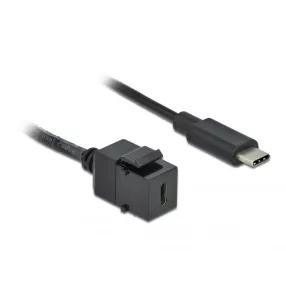   Delock Keystone modul, USB 3.0 C-csatlakozóhüvely > USB 3.0 C-csatlakozódugó, kábellel (DL-86398)