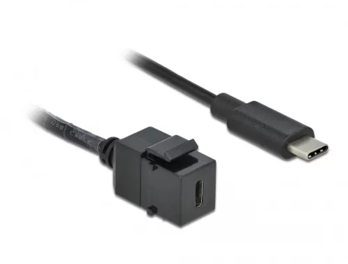 Delock Keystone modul, USB 3.0 C-csatlakozóhüvely > USB 3.0 C-csatlakozódugó, kábellel (DL-86398)