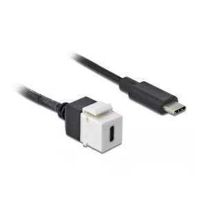   Delock Keystone modul, USB 3.0 C-csatlakozóhüvely > USB 3.0 C-csatlakozódugó, kábellel (DL-86399)