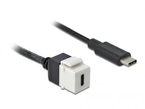 Delock Keystone modul, USB 3.0 C-csatlakozóhüvely > USB 3.0 C-csatlakozódugó, kábellel (DL-86399)