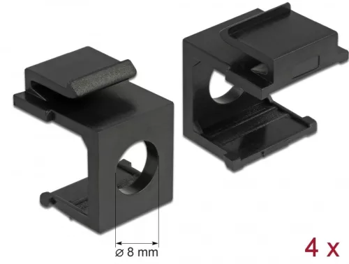 Delock Keystone fekete borító 8 mm-es lyukkal, 4 db. (DL-86403)