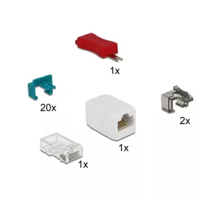   Delock Biztonsági kapocs kezdo készlet RJ45 csatlakozóhoz 20 db-os (DL-86406)