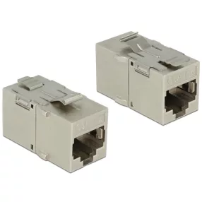   Delock Keystone modul, RJ45-aljzat > RJ45-aljzat, Cat.6A fém (DL-86408)