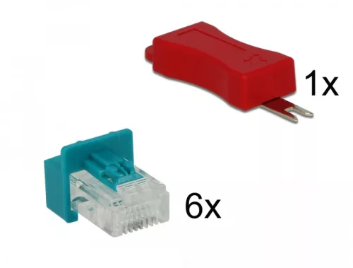 Delock 6 db-os RJ45 apa Secure Clip készlet (DL-86425)