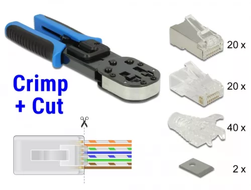Delock RJ45 Krimpelő+Vágó Eszközkészlet (DL-86450)