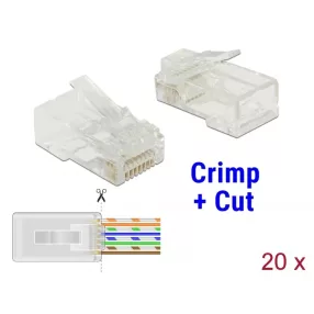   Delock RJ45  apa Cat.6 UTP 20 darab,  krimpel és vág típus (DL-86453)