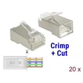   Delock RJ45 apa Cat.6 STP 20 darab,  krimpel és vág típus (DL-86454)
