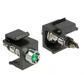 Delock Keystone 6 V-os, LED zöld, fekete (DL-86456)