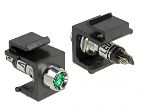 Delock Keystone 6 V-os, LED zöld, fekete (DL-86456)
