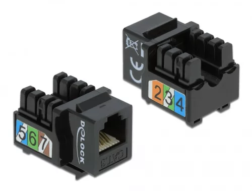 Delock Keystone modul, RJ12-aljzat > LSA Cat.3 UTP, fekete (DL-86468)