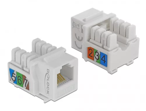 Delock Keystone modul, RJ12-aljzat > LSA Cat.3 UTP, fehér (DL-86498)