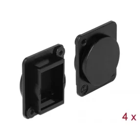 Delock D-típusú fedél fekete 4 db. (DL-86504)