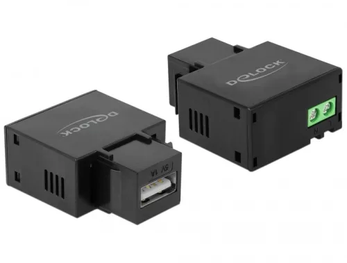 Delock 1 A-s, fekete, A-típusú USB töltő portos Keystone modul (DL-86505)