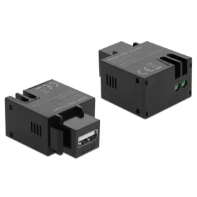   Delock 2,1 A-s, fekete, A-típusú USB töltő portos Keystone modul (DL-86506)