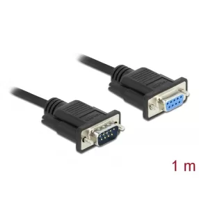   Delock Sub-D9-es, RS-232 soros kábel, apa-anya, 1 m (DL-86578)