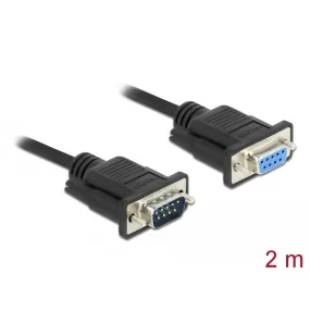   Delock Sub-D9-es, RS-232 soros kábel, apa-anya, 2 m (DL-86579)