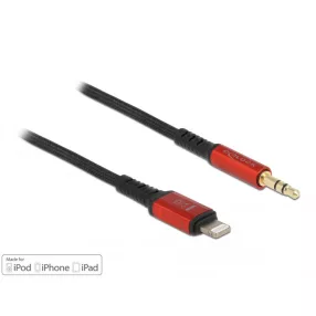   Delock Audió kábel 8 tűs Lightning  apa - sztereo jack apa 3.5 mm 3 tűs, 1,5 m (DL-86587)
