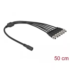   Delock DC megosztó kábel 5,5 x 2,1 mm 1 db. anya   6 db. apa csavarható (DL-86591)
