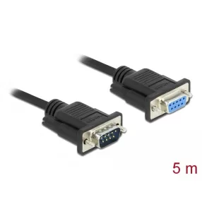   Delock Sub-D9-es, RS-232 soros kábel, apa-anya, 5 m (DL-86598)