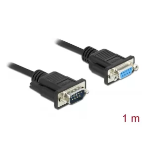   Delock Sub-D9-es, RS-232 soros kábel, apa-anya, 1 m (DL-86601)