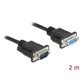   Delock Sub-D9-es, RS-232 soros kábel, apa-anya, 2 m (DL-86602)