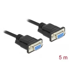   Delock Sub D9-es, null modemű, RS-232 soros kábel, anya-anya, 5 m (DL-86607)