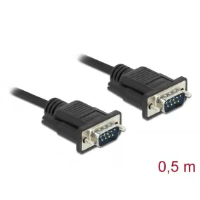   Delock Sub-D9-es, RS-232 soros kábel, apa-apa, 0,5 m (DL-86612)