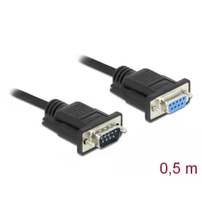  Delock Sub-D9-es, RS-232 soros kábel, apa-anya, 0,5 m (DL-86613)