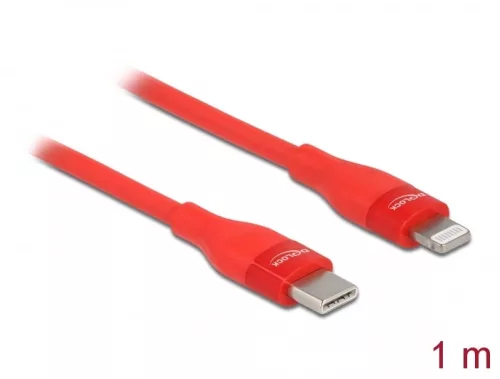 Delock Adat- és töltőkábel USB Type-C  - Lightning  iPhone , iPad  és iPod  készülékhez piros 1 m MF (DL-86634)