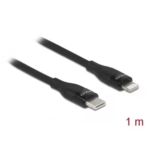   Delock Adat- és töltőkábel USB Type-C  - Lightning  iPhone , iPad  és iPod  készülékhez fekete 1 m M (DL-86637)
